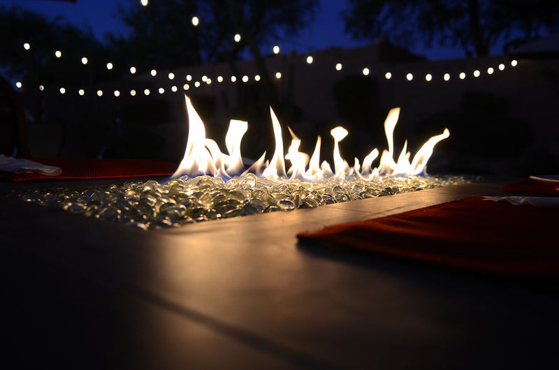 Entertainer Outdoor Bar Fire Pit Table – 6 Ft with Fire Glass (LP/NG Compatible)