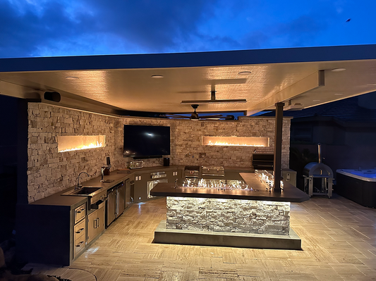 KoKoMo Luxury Outdoor Kitchen BBQ Island – Custom Built Premium Outdoor Cooking Station - Patio Elegance