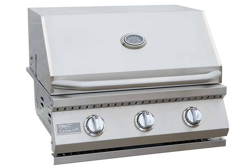 KoKoMo Classic 26” 3-Burner BBQ Grill + Stainless Steel Cart – Freestanding