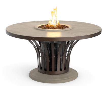 Round fire pit table