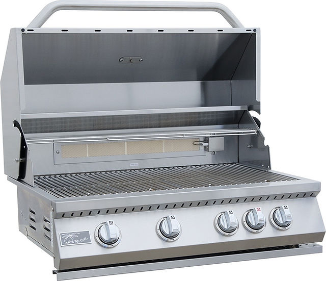 KoKoMo St. John 7'6" Outdoor Kitchen Island – Built-In 32" Grill + Bar Seating