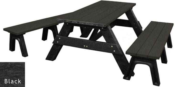 Deluxe 6' Recycled Plastic Picnic Table with Detached Benches