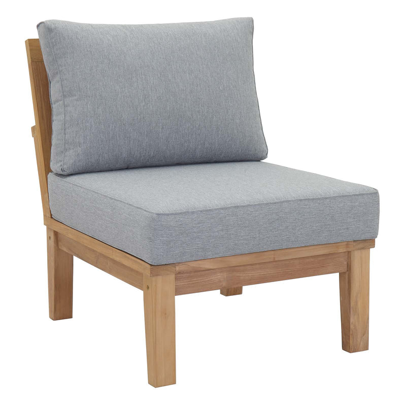 Patio Elegance Marina 10-Piece Outdoor Teak Patio Set – Grey Cushions