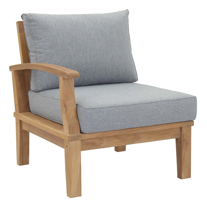 Patio Elegance Marina 10-Piece Outdoor Teak Patio Set – Grey Cushions