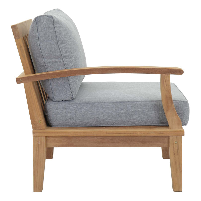 Patio Elegance Marina 10-Piece Outdoor Teak Patio Set – Grey Cushions