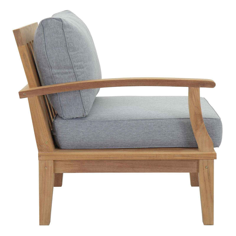 Patio Elegance Marina 10-Piece Outdoor Teak Patio Set – Grey Cushions
