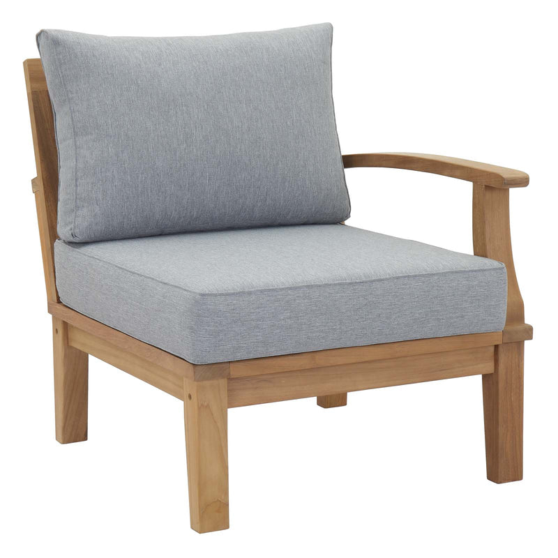 Patio Elegance Marina 10-Piece Outdoor Teak Patio Set – Grey Cushions