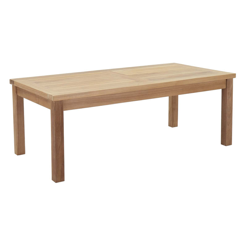 Patio Elegance Marina 10-Piece Outdoor Patio Teak Set – Navy Cushions