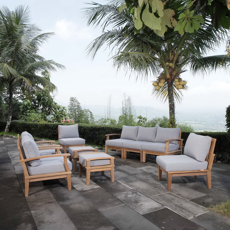 Patio Elegance Marina 9-Piece Teak Outdoor Lounge Set by Modway