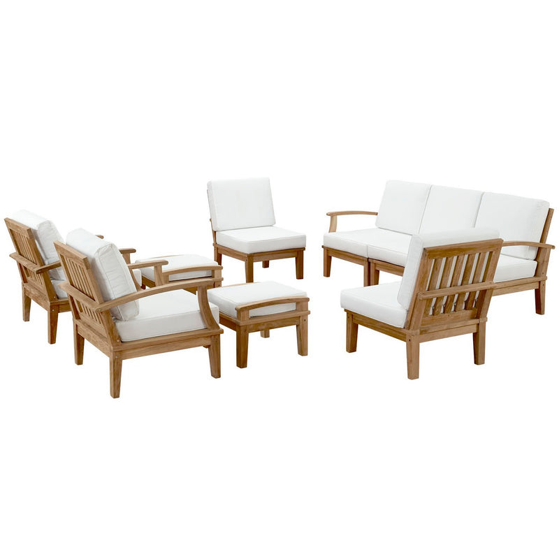 Patio Elegance Marina 9-Piece Teak Outdoor Lounge Set by Modway