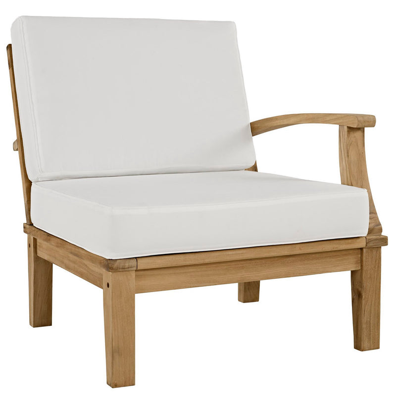 Modway Marina 10-Piece Outdoor Teak Patio Set – White Cushions by Patio Elegance