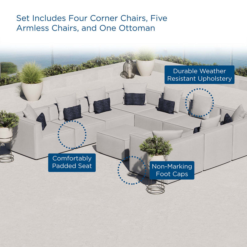 Saybrook 10-Piece Outdoor Patio Sectional Sofa – Grey by Patio Elegance