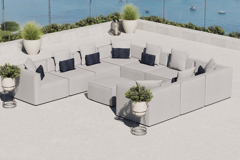 Saybrook 10-Piece Outdoor Patio Sectional Sofa – Grey by Patio Elegance