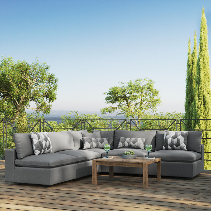Patio Elegance Commix 5-Piece Outdoor Sectional Sofa Set by Modway