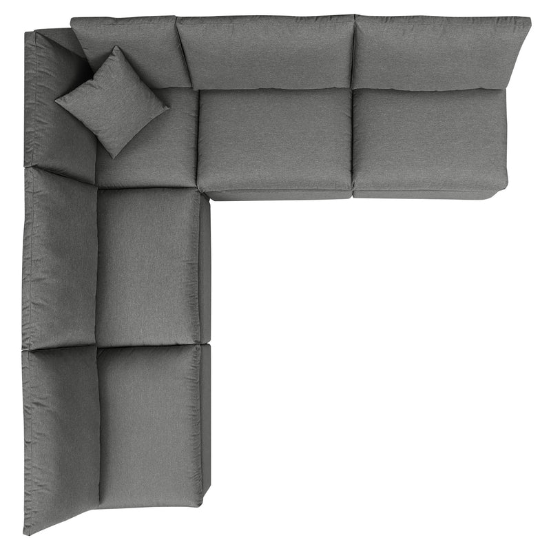 Patio Elegance Commix 5-Piece Outdoor Sectional Sofa Set by Modway