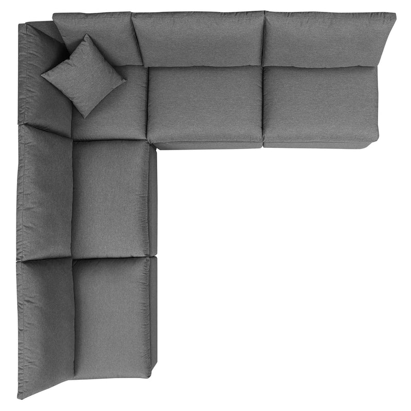 Patio Elegance Commix 5-Piece Outdoor Sectional Sofa Set by Modway