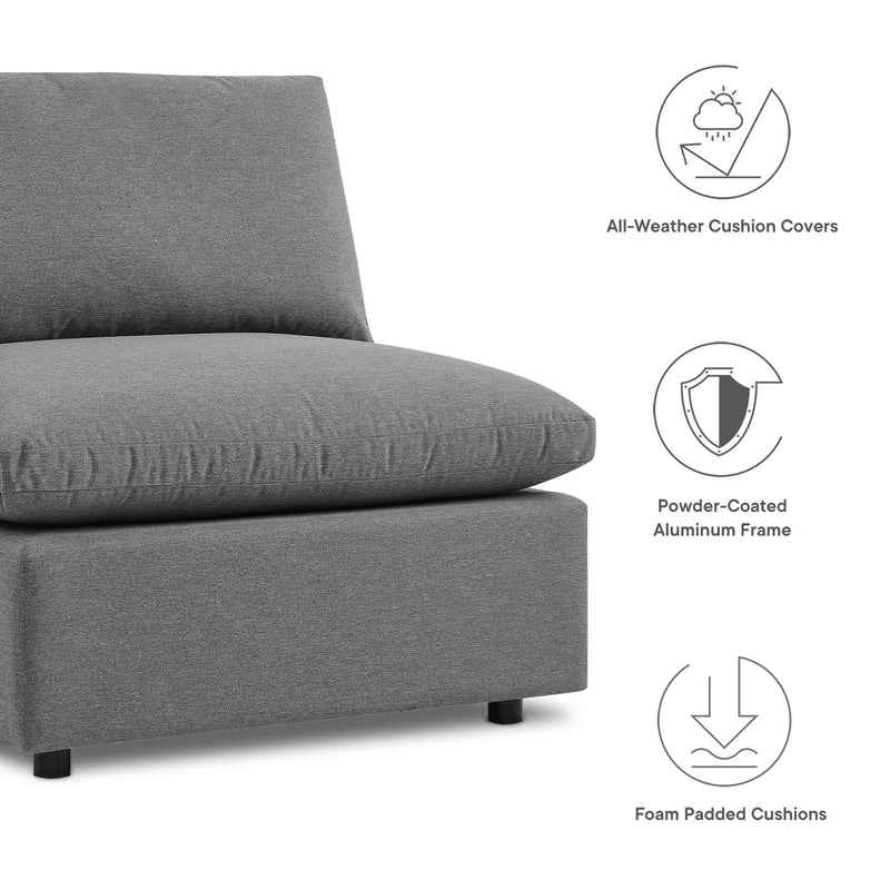 Patio Elegance Commix 5-Piece Outdoor Sectional Sofa Set by Modway