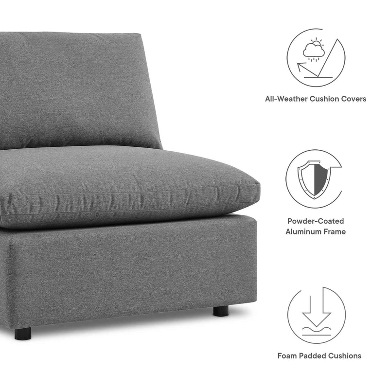 Patio Elegance Commix 5-Piece Outdoor Sectional Sofa Set by Modway