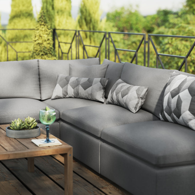 Patio Elegance Commix 5-Piece Outdoor Sectional Sofa Set by Modway