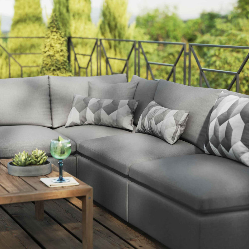 Patio Elegance Commix 5-Piece Outdoor Sectional Sofa Set by Modway