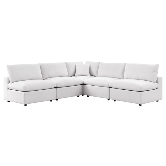 Patio Elegance Commix 5-Piece Outdoor Sectional Sofa Set by Modway - Patio Elegance