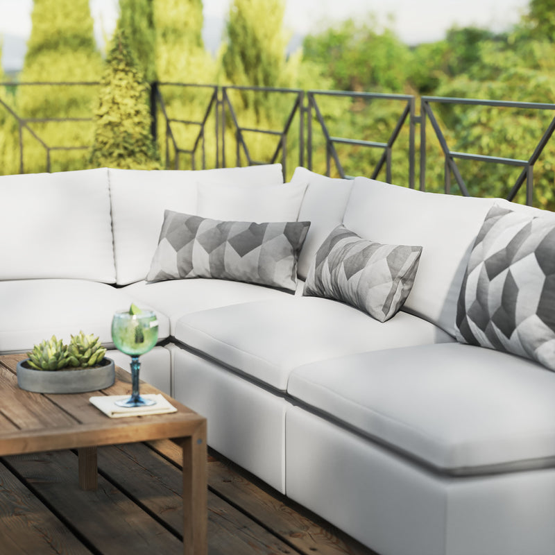 Patio Elegance Commix 5-Piece Outdoor Sectional Sofa Set by Modway