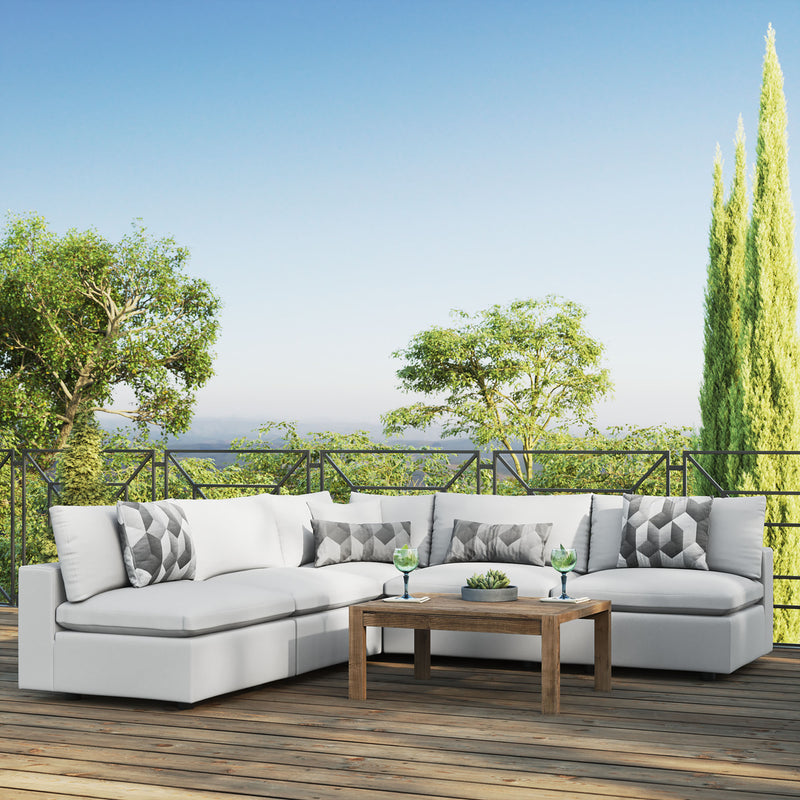 Patio Elegance Commix 5-Piece Outdoor Sectional Sofa Set by Modway