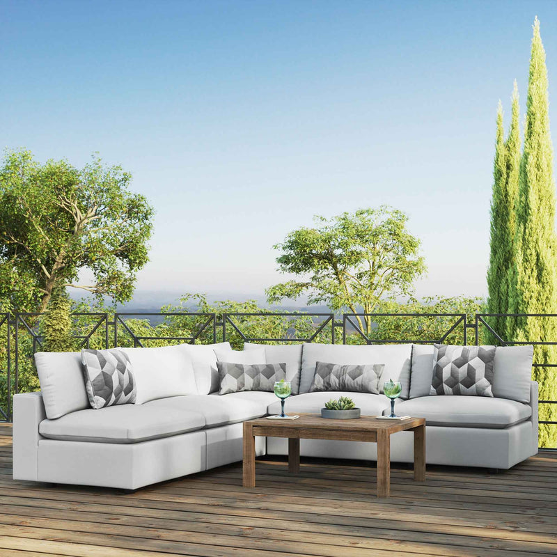 Patio Elegance Commix 5-Piece Outdoor Sectional Sofa Set by Modway