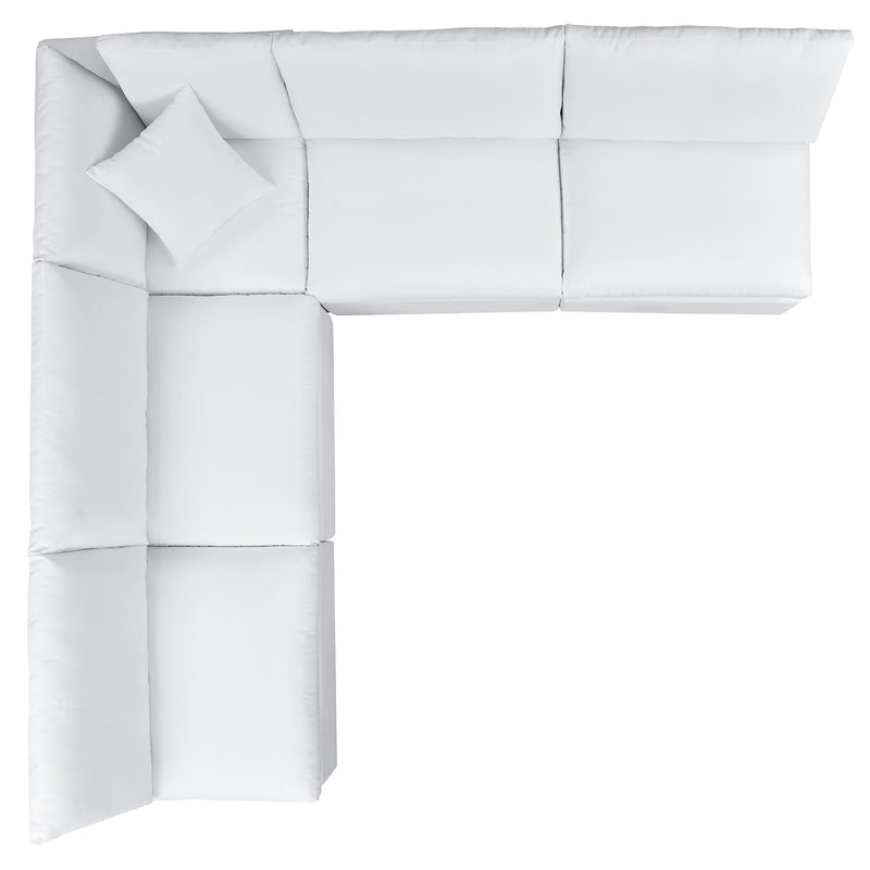 Commix 5-Piece Outdoor Sectional Sofa – Sunbrella® White Collection Exclusively at Patio Elegance