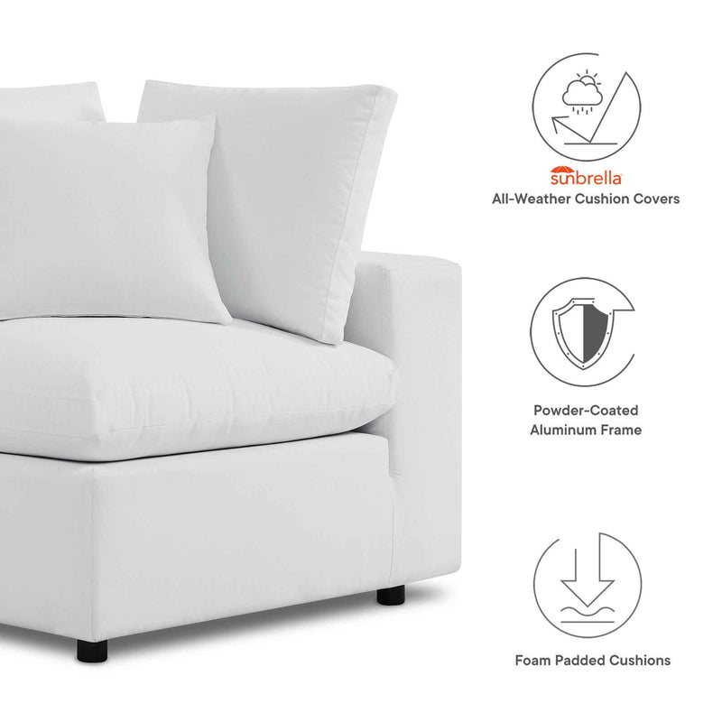Commix 5-Piece Outdoor Patio Sectional Sofa – White (Sunbrella® Edition) by Patio Elegance