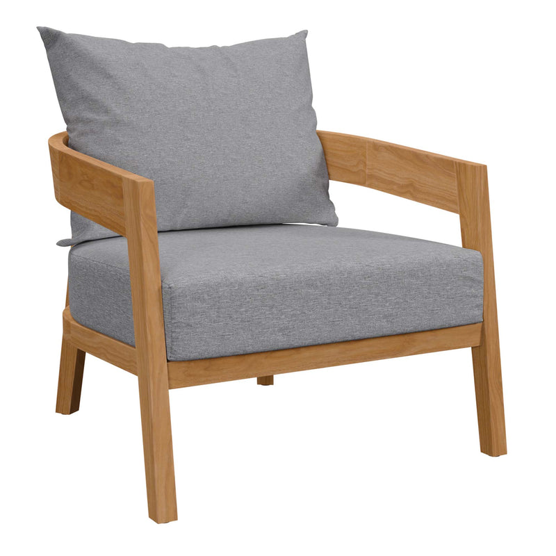 Modway Brisbane 3-Piece Grey Teak Outdoor Patio Set