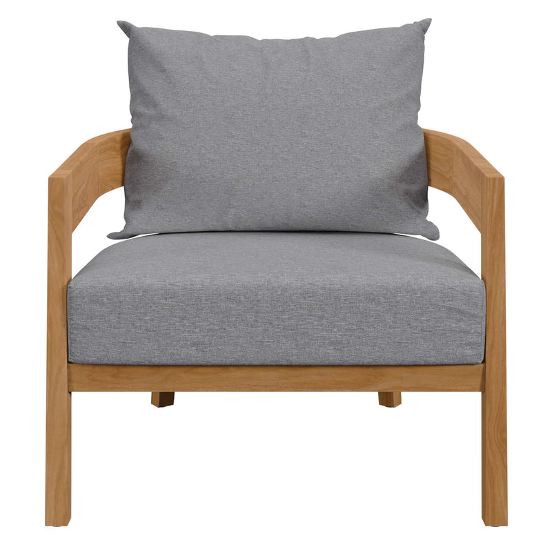 Modway Brisbane 3-Piece Grey Teak Outdoor Patio Set