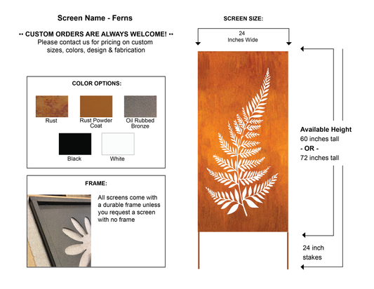Outdoor Metal Panels (60” & 72”) – Heavy-Duty Steel for Patio, Fence & Backyard