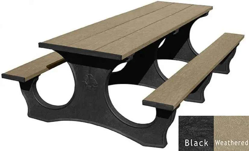 Polly Tuff Easy Access 8 Ft Picnic Table – Durable, ADA-Friendly Outdoor Seating