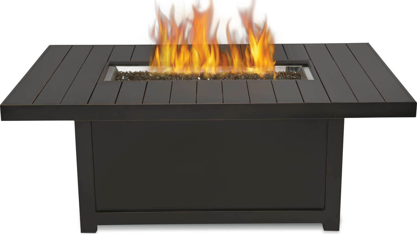 Patio Elegance St. Tropez Rectangle Patioflame® Table – Fire Table - Patio Elegance