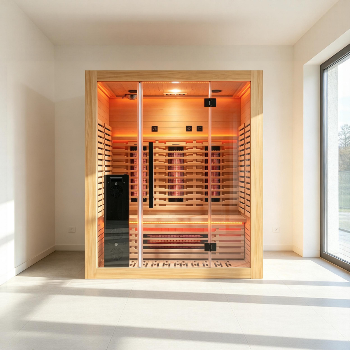 Blisspod I Venetian RED I All-In-One - Full Spectrum + Red Light Therapy I Indoor Premium Sauna I 3 Person