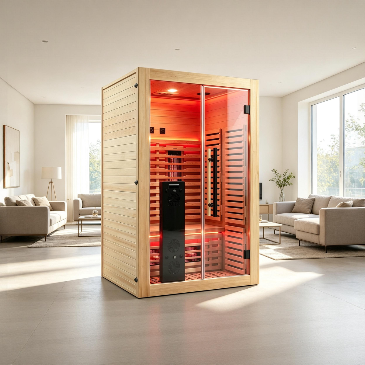 Blisspod I Venetian RED I All-In-One - Full Spectrum + Red Light Therapy I Indoor Premium Sauna I 2 Person