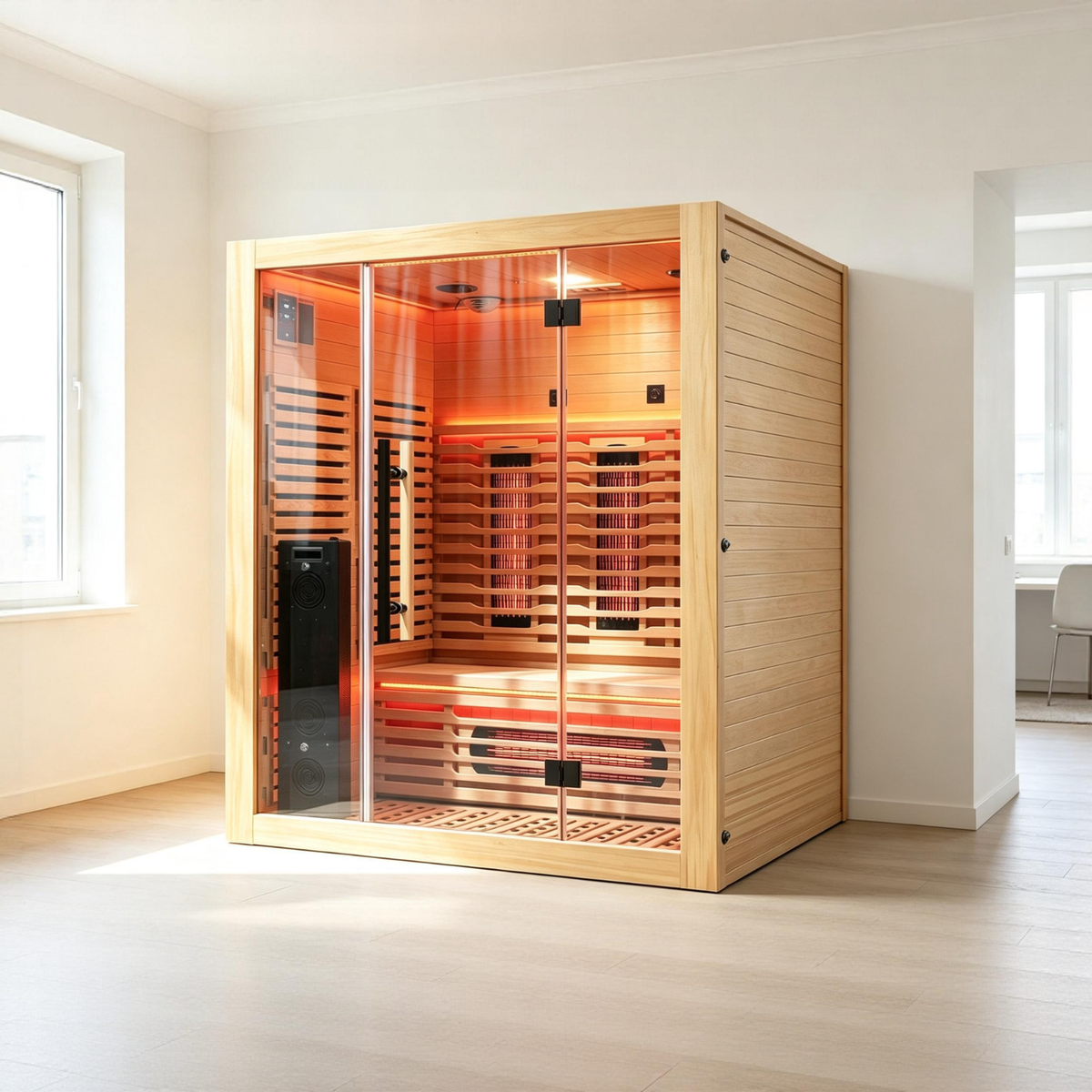 Blisspod I Venetian RED I All-In-One - Full Spectrum + Red Light Therapy I Indoor Premium Sauna I 3 Person