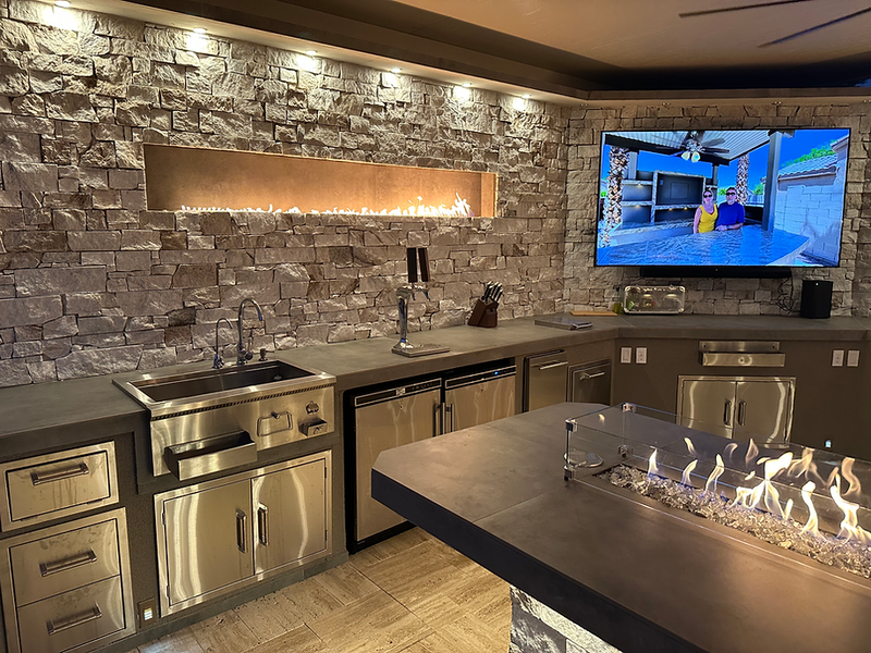 KoKoMo Luxury Outdoor Kitchen BBQ Island – Custom Built Premium Outdoor Cooking Station - Patio Elegance