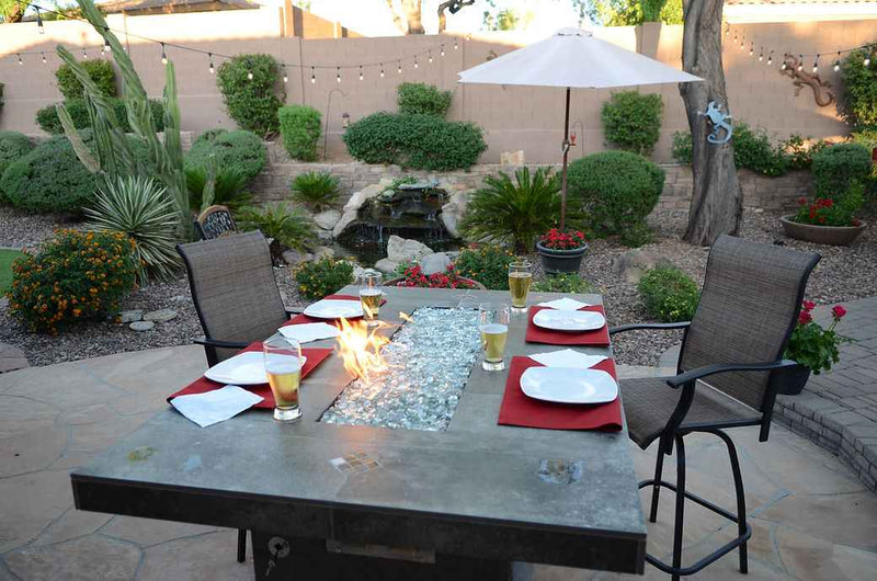 Entertainer Outdoor Bar Fire Pit Table – 6 Ft with Fire Glass (LP/NG Compatible)