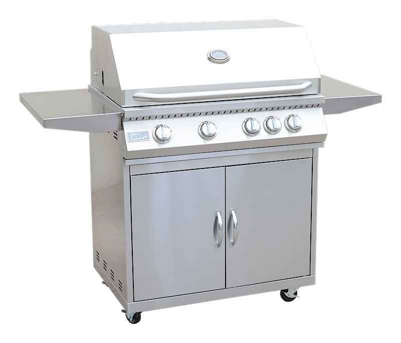 KoKoMo Classic 32” 4-Burner Built-In BBQ Grill + Cart – 304 Stainless Steel