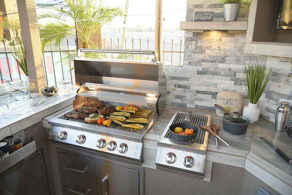 KoKoMo Bermuda Outdoor Kitchen BBQ Island with Built-In TV, Fire Pit & Bar – The Ultimate Backyard Entertaining Hub