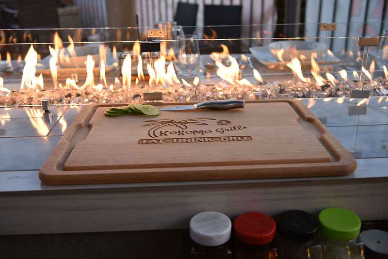 KoKoMo Bermuda Outdoor Kitchen BBQ Island with Built-In TV, Fire Pit & Bar – The Ultimate Backyard Entertaining Hub