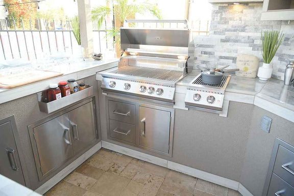 KoKoMo Bermuda Outdoor Kitchen BBQ Island with Built-In TV, Fire Pit & Bar – The Ultimate Backyard Entertaining Hub