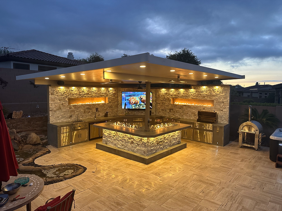 KoKoMo Luxury Outdoor Kitchen BBQ Island – Custom Built Premium Outdoor Cooking Station