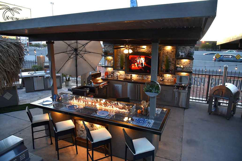 KoKoMo Montego Outdoor Kitchen BBQ Island – Built-In BBQ Grill Island for Patios