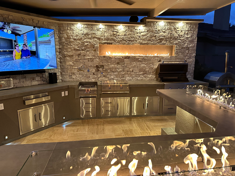 KoKoMo Luxury Outdoor Kitchen BBQ Island – Custom Built Premium Outdoor Cooking Station - Patio Elegance