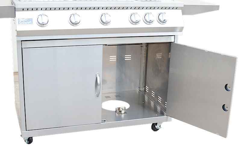 KoKoMo Classic 40” 5-Burner Freestanding BBQ Grill with Cart – 304 Stainless Steel