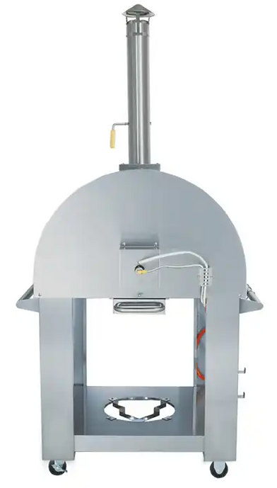 KoKoMo 32” Dual Fuel Gas or Wood-Fired Stainless Steel Outdoor Pizza Oven - Patio Elegance