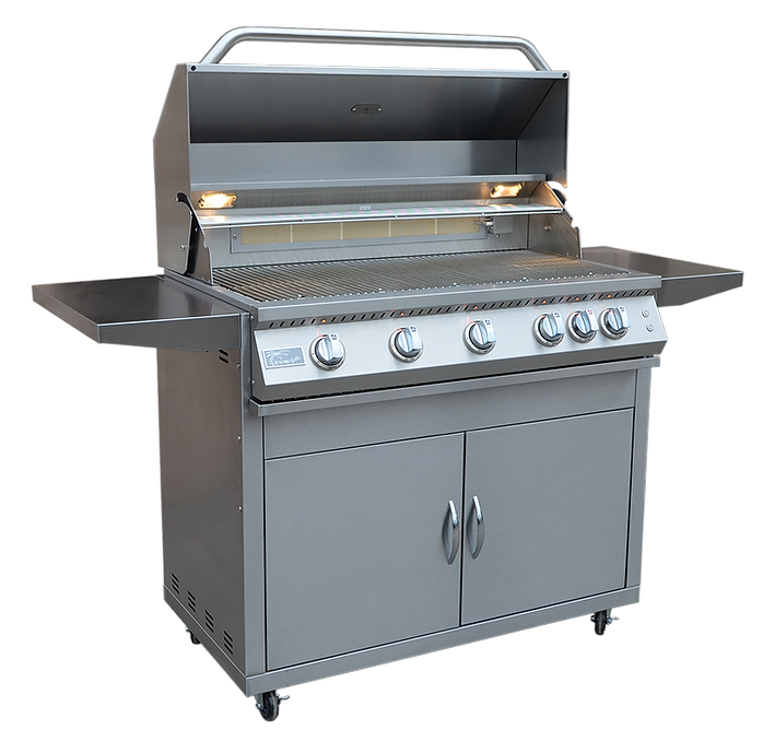 KoKoMo 40” Professional 5-Burner BBQ Grill + Cart – Freestanding Model